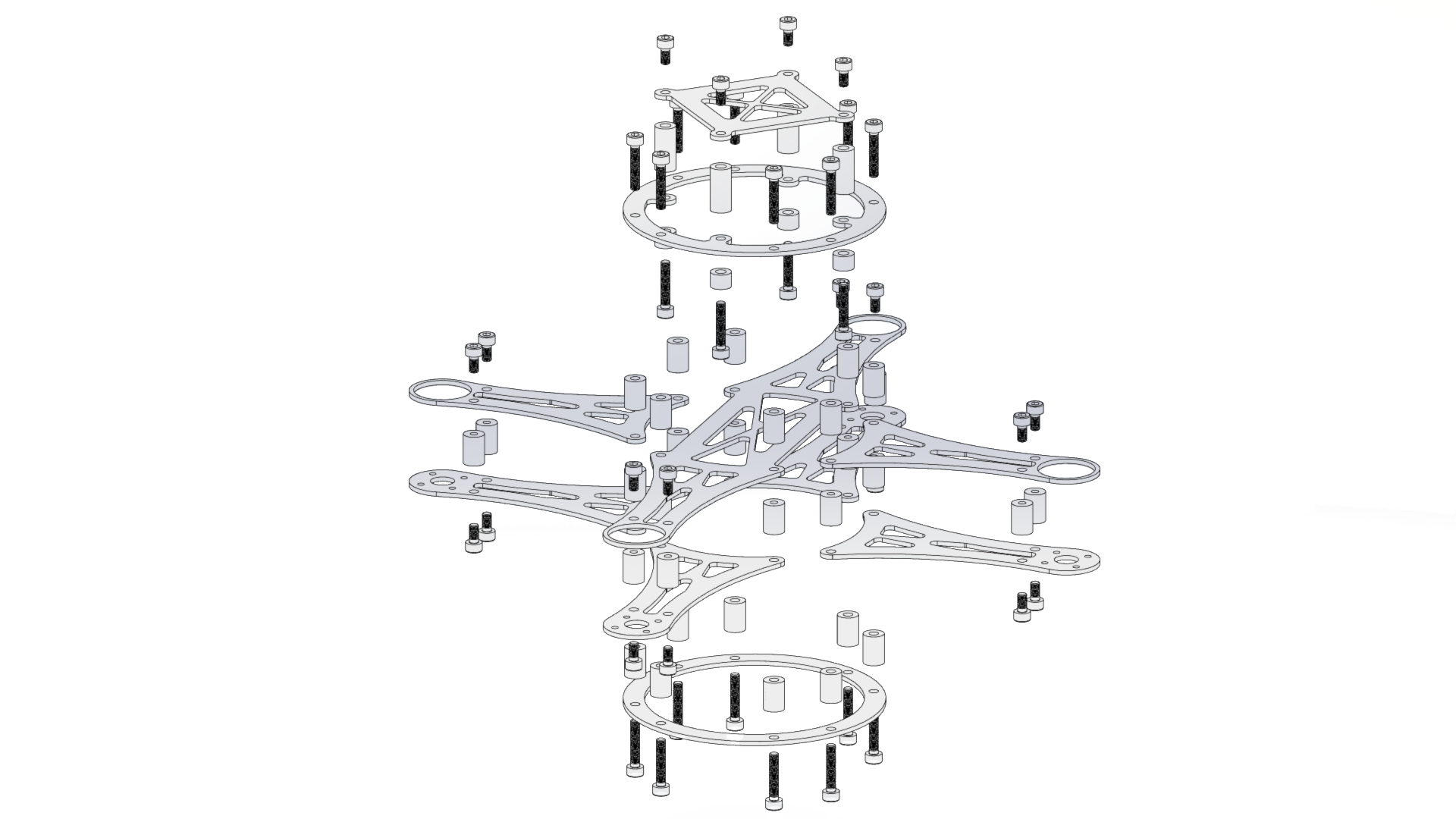 四轴无人机结构3D图纸 Solidworks设计